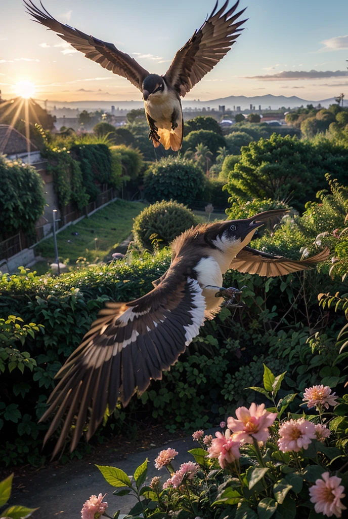 Pizza using wings to fly