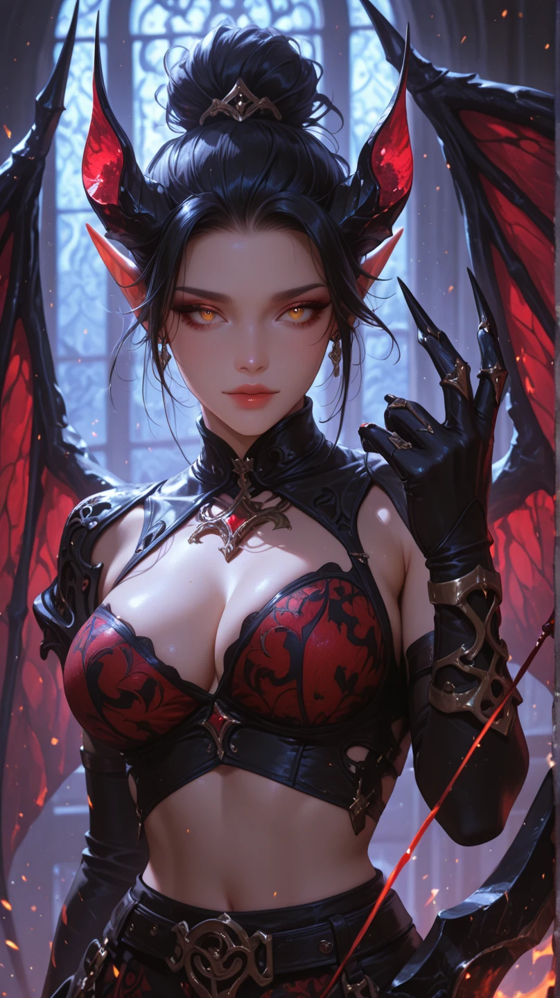 (UHD, retina, masterpiece, accurate, anatomically correct, textured skin, super detail, high details, high quality, best quality, high res, 1080P, HD, 4K, 8k, 16k), (beautiful detailed eyes, beautiful detailed lips, extremely detailed eyes and face), soft lighting, physically-based rendering, vivid colors, (:1.5), (portrait, shiny hair, shiny skin), eye reflection, (bokeh, temple, moonlight:1.5), (dragon robe, dragon corner, dragon wings, dragon tail:1.5), bob cut,