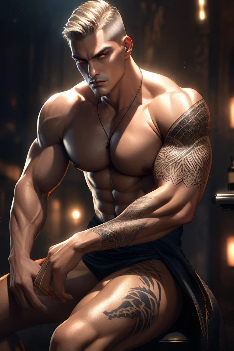 beautiful, toned man with a hard 