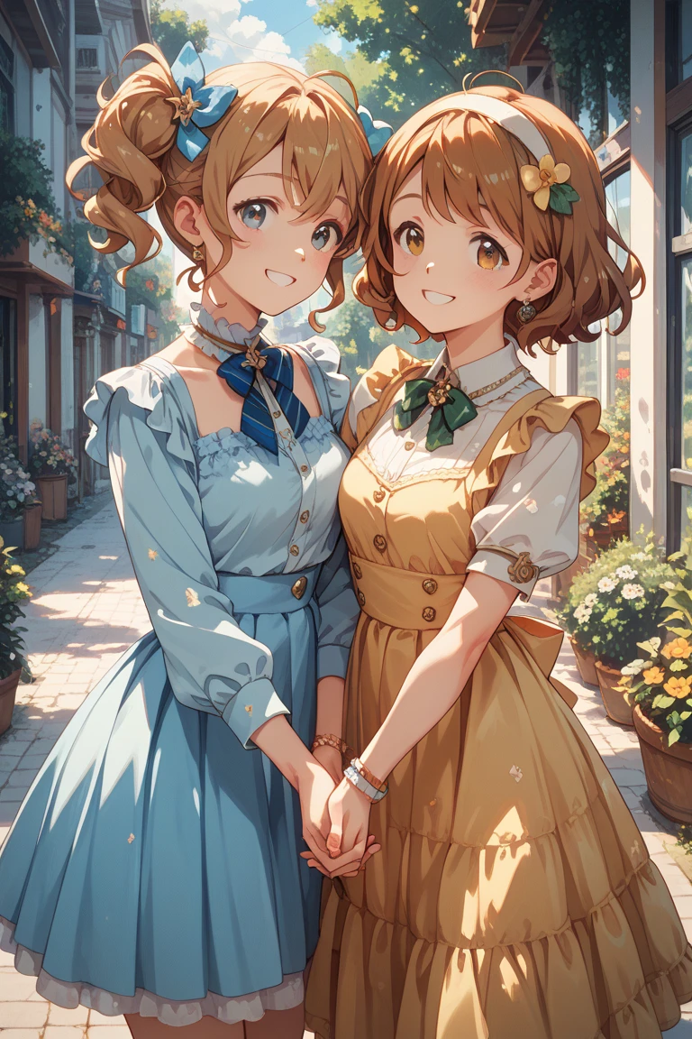 Regular pantyhose、Ultra-detailed、masterpiece、Highest quality、Ultra-high resolution、In 8K、high resolution、Detailed eyes、Gradation、Perfect anatomical figure ,hard disk、Hmph , Nikon Z9 80mm Lens 、Tabletop、Cinema Lighting, Physically Based Rendering, Award-winning, Highly detailed skin, Highly detailed face, Beautiful eyes in every detail、White Lace  、Fancy 、Detailed  Pattern、 Focus、(Pink cotton tight ), Light orange tank top、10-year-old female, (Beautiful light brown hair, High Ponytail、Looking into the camera、Daytime street、Bright sun、 grab,public