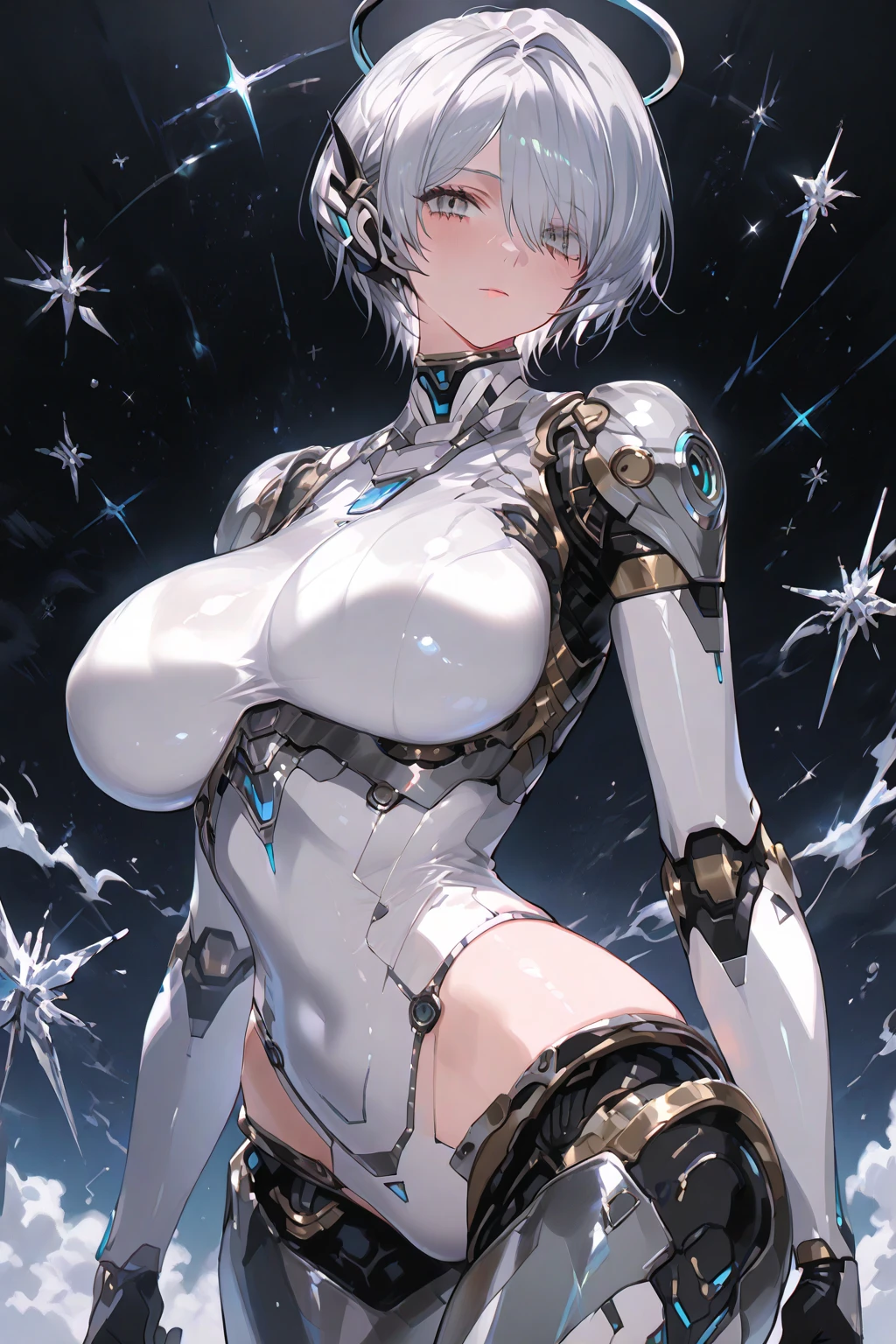 (silver hair、10 generations of women、brown skin、short hair、young、、big breasts、big breasts、smile)(transparent costume、shiny material、Transparent hero suit、Her  is transparent、Transparent material that allows skin to be seen、thin fabric)(Thin pubic hair、public hair)NSFW