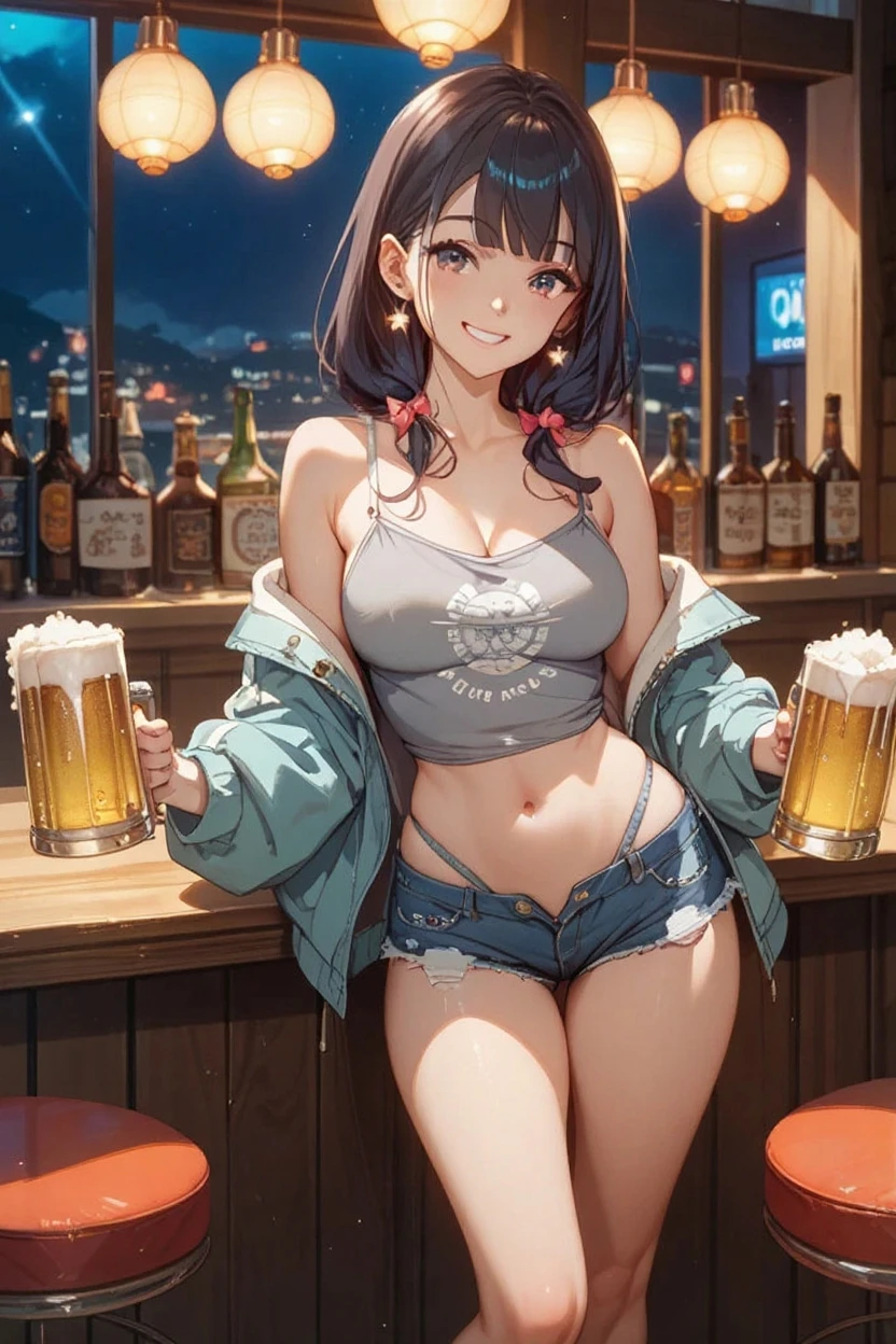 highest quality、High resolution、Detailed Background、(Beautiful face in every detail:1.4)、Anatomically correct、(Draw the usual number of fingers:1.2)、(Detailed facial expressions)、(Detailed eyes:1.2)、(Detailed eyes:1.2)、Beautiful, smooth skin、Beautiful girl in her 20s、(Three Women)、(Huge :1.3)、(Highly detailed face:1.4)、Brown Hair、Black Hair、cute hair color、ponytail、Bobcut、Braided long hair、Wavy Hairstyle、well-groomed eyebrows、Perfect body line、Cowboy Shot、

(Two women having a good time with friends in a beer garden with beautiful views of Tokyo Bay:1.5)、

Going to a beer garden with friends and family can create a more enjoyable atmosphere.、Gathering with a large group of people will increase the excitement and make for a memorable experience.、

Mr.々There are many different types of beer on offer, so please try the beer that interests you.、We also recommend enjoying craft beer and local beers.、

You can also enjoy delicious food along with your beer.、
sausage、potato、Pizza etc.、Choose a dish that goes well with beer、

Occasionally there will be live music and entertainment、
You can have more fun by dancing and singing along to the music.、

It is important to have a comfortable seat or table、

A beer garden where you can enjoy beer and cocktails while taking in the beautiful view of Tokyo Bay.、
Choose a midi-length floral dress、Choose comfortable, cool shoes such as sandals for your feet.、cute