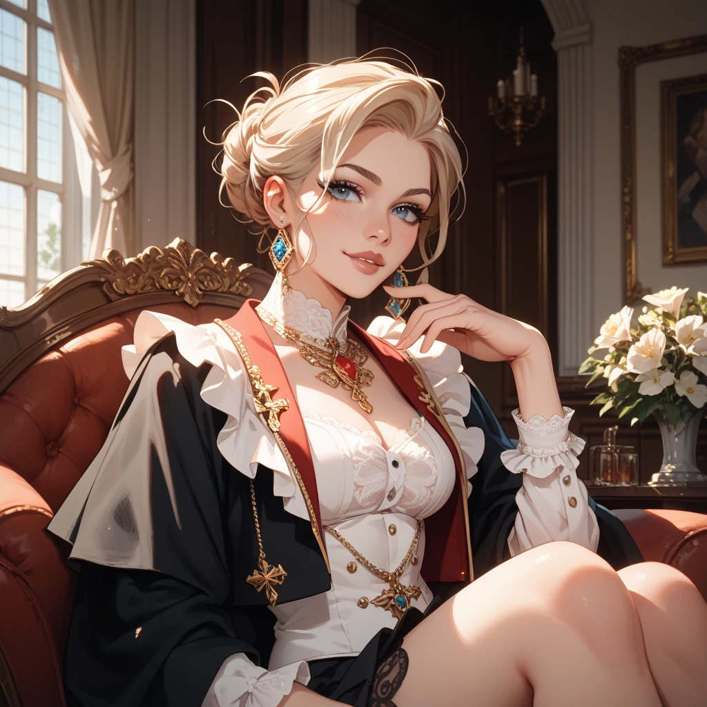 araffed woman in a white corset posing for a picture, an album cover inspired by Gabriel Ba, tumblr, rococo, pearls and gold chains, in victorian aristocrat, # rococo, opulent pearl necklace, elegant corset, victorian inspired clothing, ivory rococo, pearls and chains, rococo queen, rococo dress, gold and pearls