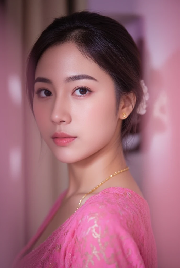 ((WHITE)), ((BUN HAIRSTYLE)), realisitic、(top-quality), matured malay women、Realistic 20 year old dark skin malay face girl, dark skin、wife, mother, (((beautiful )))、 is fully 、 、kitchen、messy kitchen, (( in ))、((Colossal :1.4)) 、((Very small face))、all-fours,Professional bright lighting、Leans forward heavily、Face kissing、erotick、((Chibi girl in ))、Pale blue loose blouse、gym shorts, ((seduce face)), smile