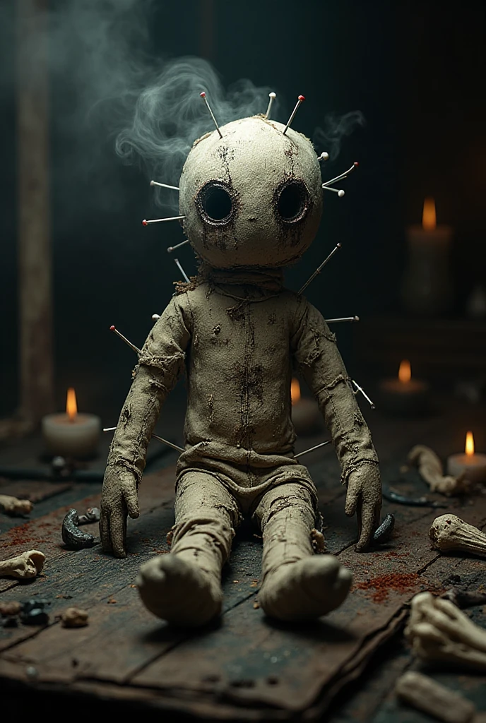 (knitted toy voodoo doll:1.5), (Voodoo Doll in a Coffin:1.3), (Clothing: gothic attire with dark patterns:1.0), (Accessories: enchanted candle emitting a dim light, floating wisps of smoke:1.1), (background: eerie crypt with stone walls, cobwebs, and a somber atmosphere:1.2), best quality, masterpiece, detailed soft oil painting, detailed background, dramatic cinematic lighting, soft edge lighting, professional, dramatic lighting, hard edge lighting, ultra quality, 4k, masterpiece, best quality, 8k, ultra high definition, high resolution, extremely detailed