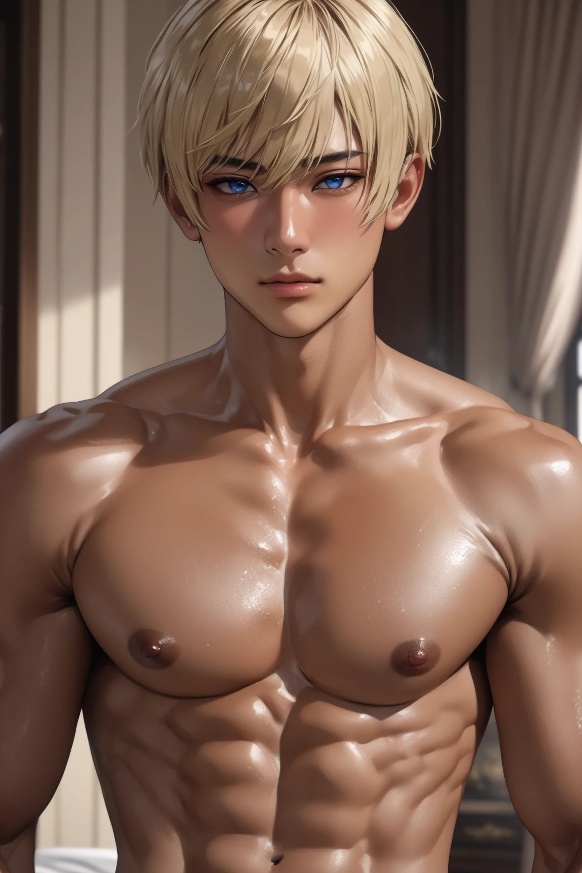 ((masterpiece)), ((best quality)), (detailed), perfect, solo, link, gorgeous boy, luscious lips, blonde hair, ,