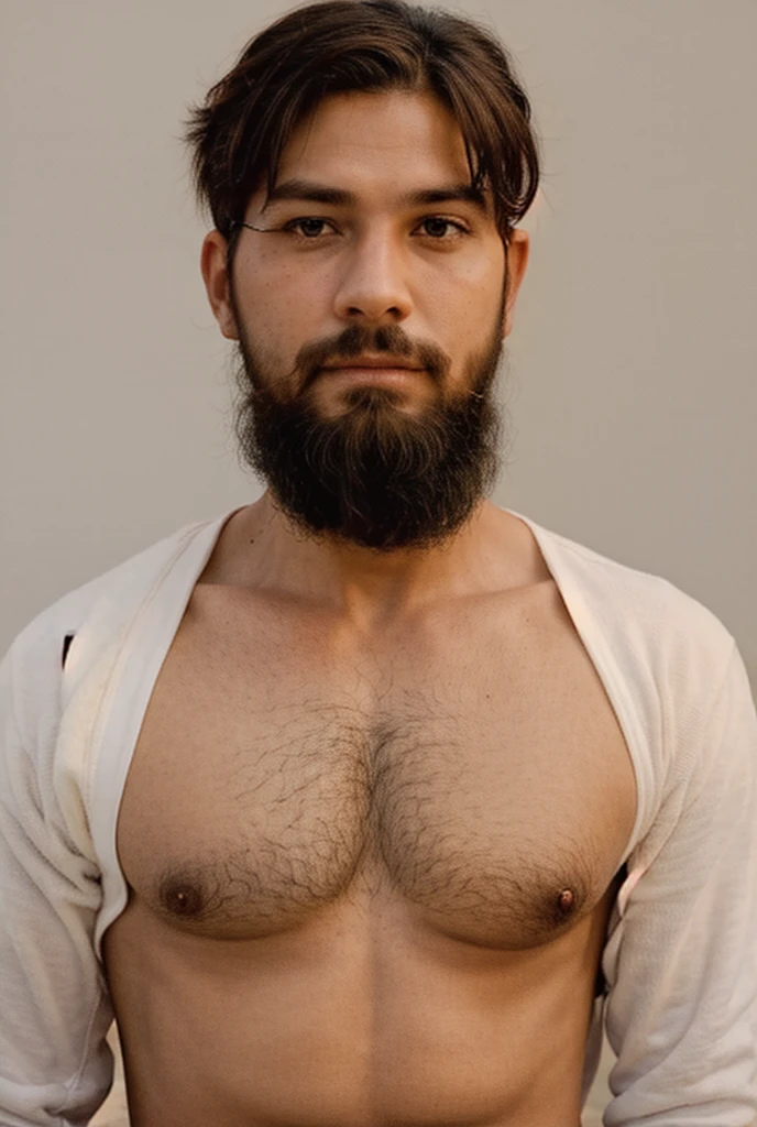 Lebanese man, ugly, short messy black hair with white strands, facial hair, lazy, 40 years old, large nose, surprised, , office room, in agony, dim lights, growing , transforming into a lady