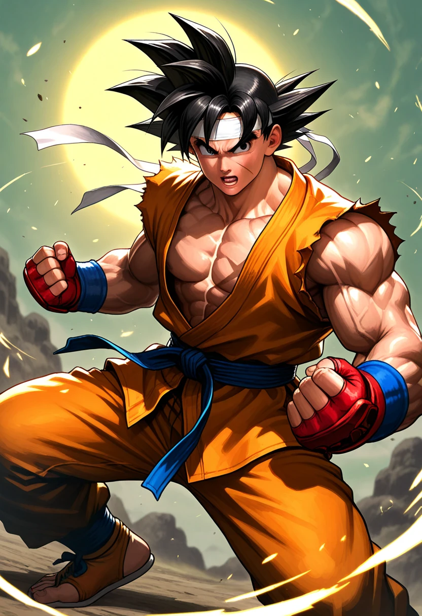 Realistic 3D rendering of luffy Super Saiyan with gear 5, rodeado de rayos, musculoso grande, Elastic Full Body Photography, Hiperrealista