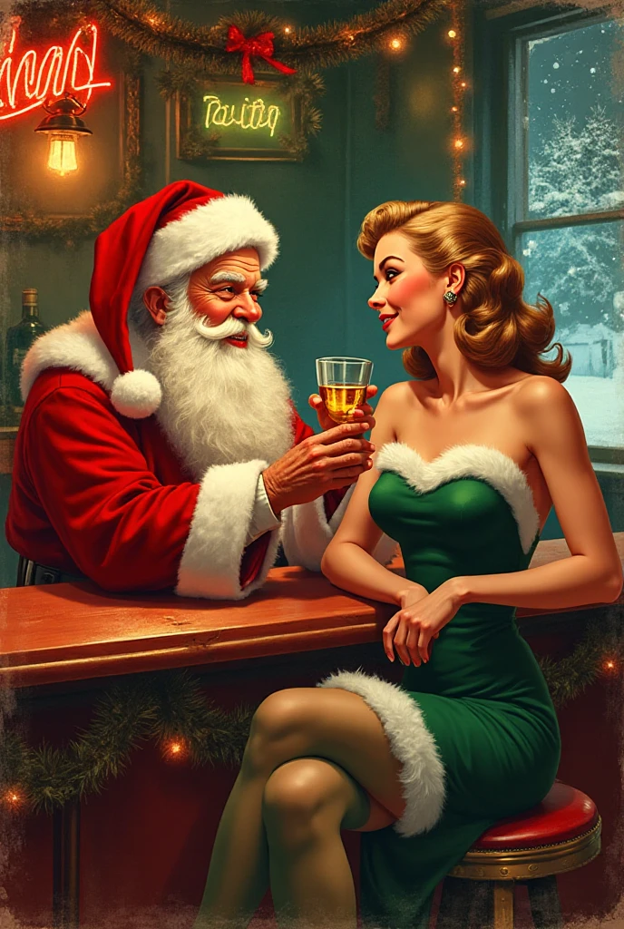 Neste animado desenho, an adorable Santa Claus couple, em uma vibe festiva e alegre, holds wine glasses, toasting to the holiday season. With artistic direction by Patrick Brown, This is the official portrait of the good old man, irradiando alegria natalina. A obra, also thanking the artistic contribution of Nicholas Marsicano, Rossdraw, Jazza e outros, is a charming and expressive caricature-style avatar. A imagem, direcionada por Chinwe Chukwuogo-Roy, transmite calor e espumantes destilados, capturing the magic of the holidays in a unique way. A lively portrait that celebrates the Christmas spirit with a touch of gratitude.