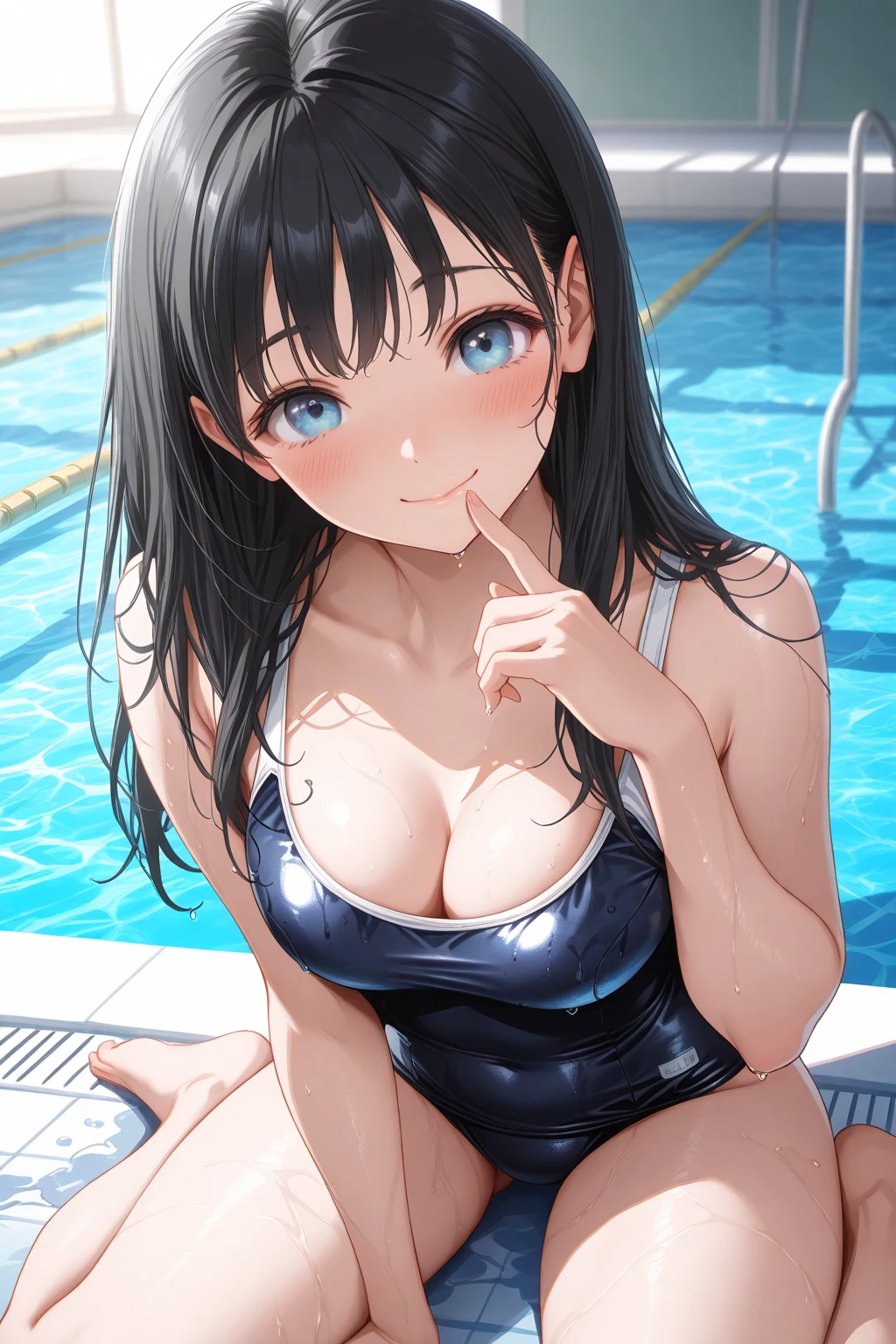 a blue dress,underdressing,Pampering,Get wet,Moist thighs,(cum on legs:1.4)extremely shy,Trembling all over,trembling