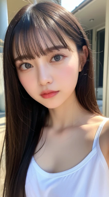 ((Detailed and realistic faces)), (7 years old:1.1), 1 person, girl, (Baby Face:1.2), (Very thin body:1.3), (Small breasts), in the forest, (), Bob Hair, (Black Hair), (No makeup), (The whole body is visible), (((Expressions of ))), (((There is translucent slime on her hair.))), Show off your thighs and calves