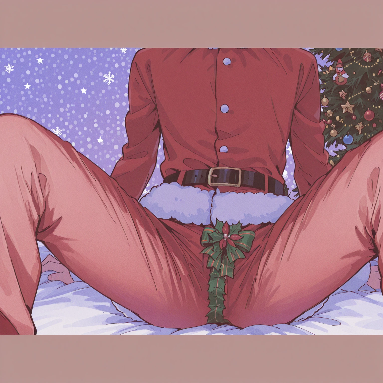 score_9, score_8_up, score_7_up, 1boy, solo, kristoff bjorgman,
looking at viewer, blush, smile, short hair, blonde hair, closed mouth, nipples, full body, ass, male focus, thighs, nude, penis, socks, looking back, from behind, english text, muscular, anus, back, thick thighs, squatting, testicles, pectorals, muscular male, christmas, bara, large pectorals, ass focus, presenting, spread ass, leg hair,
dizdoodz, realistic