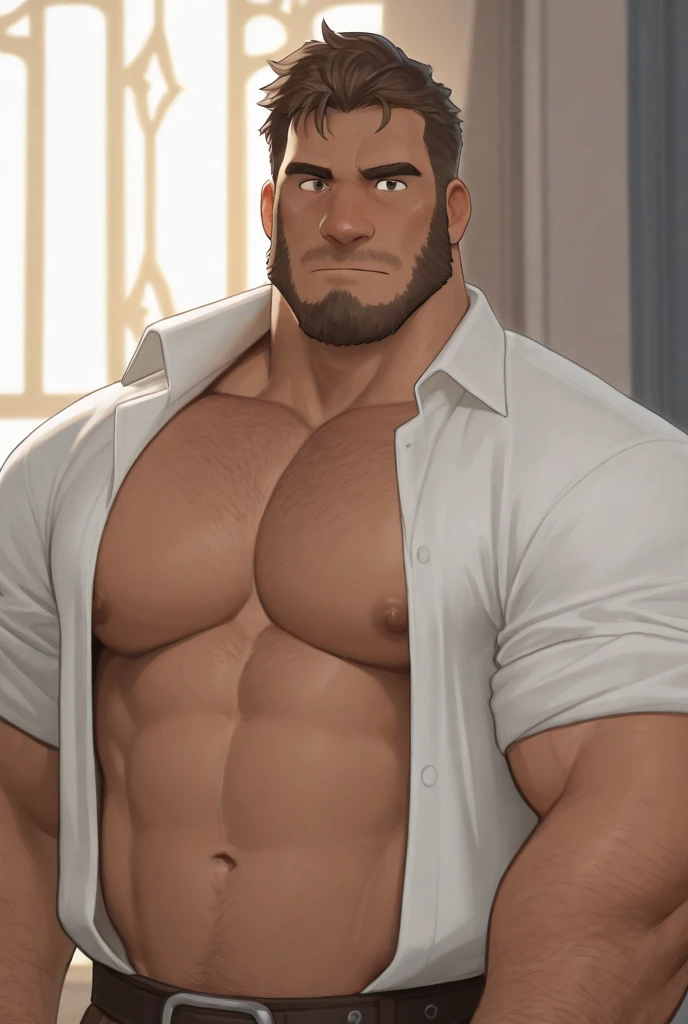 green hair ,white handsome man, 30 years old, (wearing blue sweatpants), hairy, stubble beard, robust, hunky, stocky, casual pose, detailed, masculine, daddy,  bedroom with table light, window with city in the background, starry night,sleeping in bed(best quality, 4k, 8k, high resolution, masterpiece: 1.2), detailed facial features