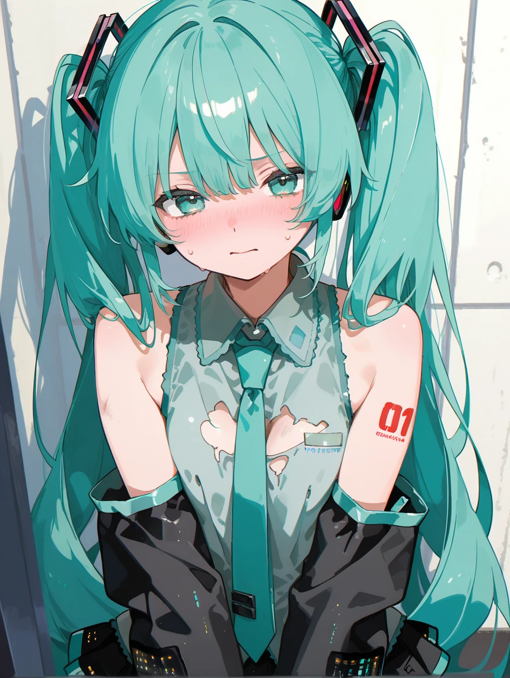 Hatsune miku, black school clothes