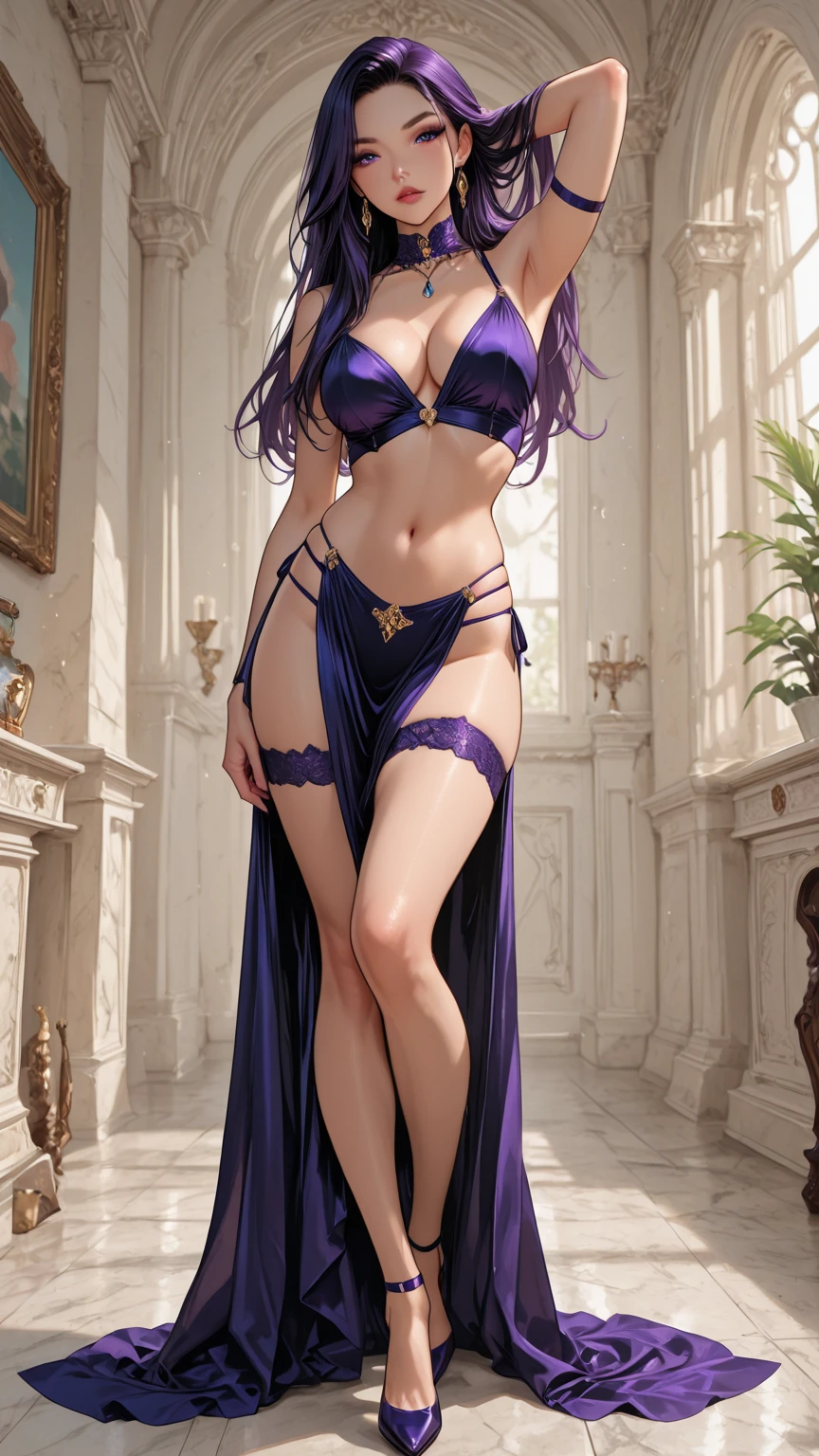 Very young woman like Maria with a blue veil on her head, body proportions, (Chapped lips:1.4), (blush de nariz:1.2), foreshortening, black cuts, (eye contact), High contrast, ultra high resolution, high resolution, detailed, Clean face,  ( sexy face :1.5), (big purple eyes:1.2), ( ultra detailed eyes :1.4), ( High-resolution eyes :1.1), ( ultra detailed skin texture:1.4), PERSEPHONE, Persephone, Persephone, (SFW:1.5),  (full body:1.8), (upper body up:0.3), (hyper realistic:1.4), (realistic:1.3), (best quality real texture skin), Detailed eyes, detailed face, Cameltoe 
