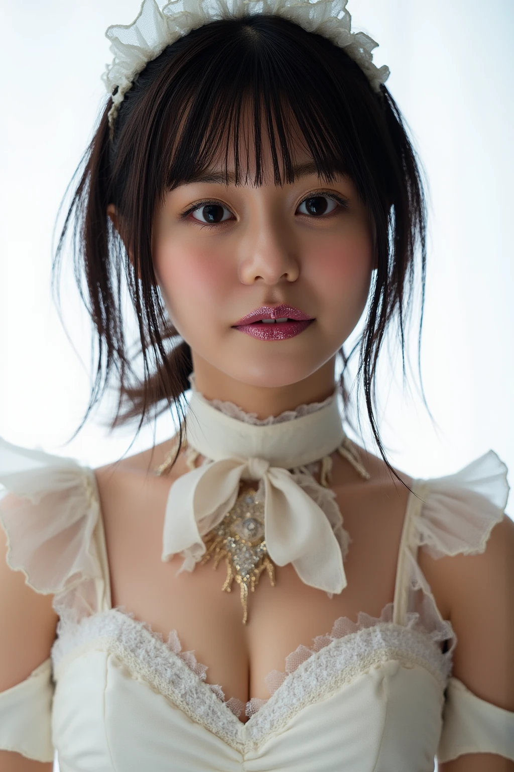 Absurd ,masterpiece, main office, 4K, High resolution, highest quality, 1girl in center screen with beautifulface, white_hair. (Black Costume:1.2),Deep Darkness, 前hair, , Eyebrow_appear_Through_hair, hair_ornament, Light_particle, length_hair, Looking_in_Audience, Moderate_, Sand Dunesの表面, 一人in, null間, star_(null), starry_null, Twin tails, very_length_hair, yellow_eye,  transparent, see-Through,(background_Giedi_Prime_Sand Dunes:1.0), (Innocent face:1.1),  beautiful eye, volumetric Lighting, True Shadow.Pink 、股を開きがappear