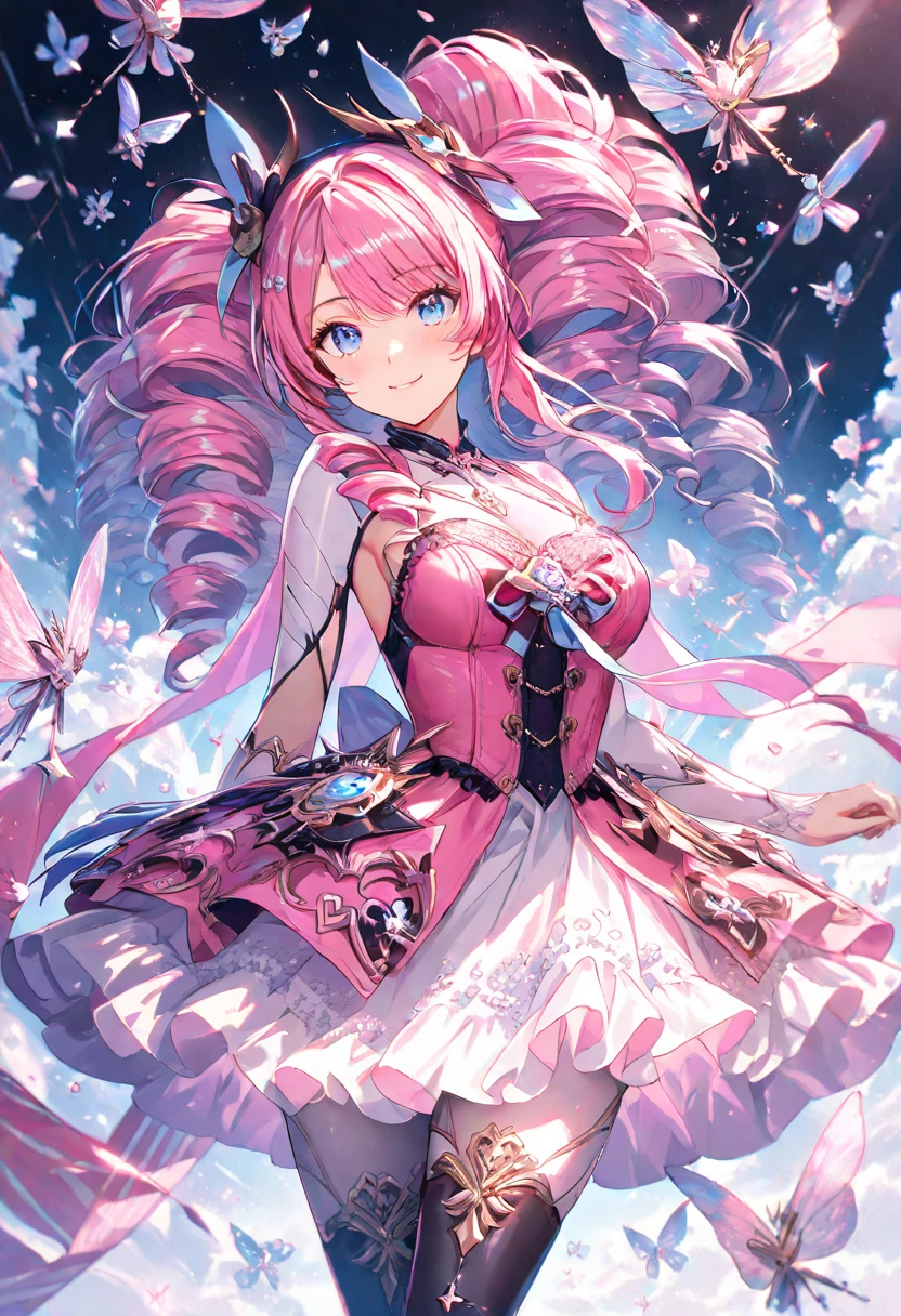 Long light orange hair，Pink bow，Fairy braids，Nurse's uniform with slightly blue hands，White figure eight bangs，Fairies in soft clothes flutter blue and white yarn，She is a fairy-like sword cultivator girl with pink and yellow hair，High ponytail，Jacket school uniform，Slim waist, Flat ，Sweet cute girl with slightly blue hands，White figure eight bangs，Fairies in soft clothes flutter blue and white yarn，She is a fairy-like sword cultivator girl with pink and yellow hair，High ponytail，Jacket school uniform，Slim waist, Flat ，Sweet cute girl with short pink hair with a sense of transparency，Wearing a milky white ultra-light pink school uniform，Light pink pupils，Super cute sweet girl pink yellow hair，High ponytail，Jacket school uniform，Slim waist, Flat ，Sweet cute girl with dark pink hair, Charming pink love pupils, Daji black pink hair wearing a pink dress with pink and black, Charming pink love pupils, Daji wearing a pink and black dress
