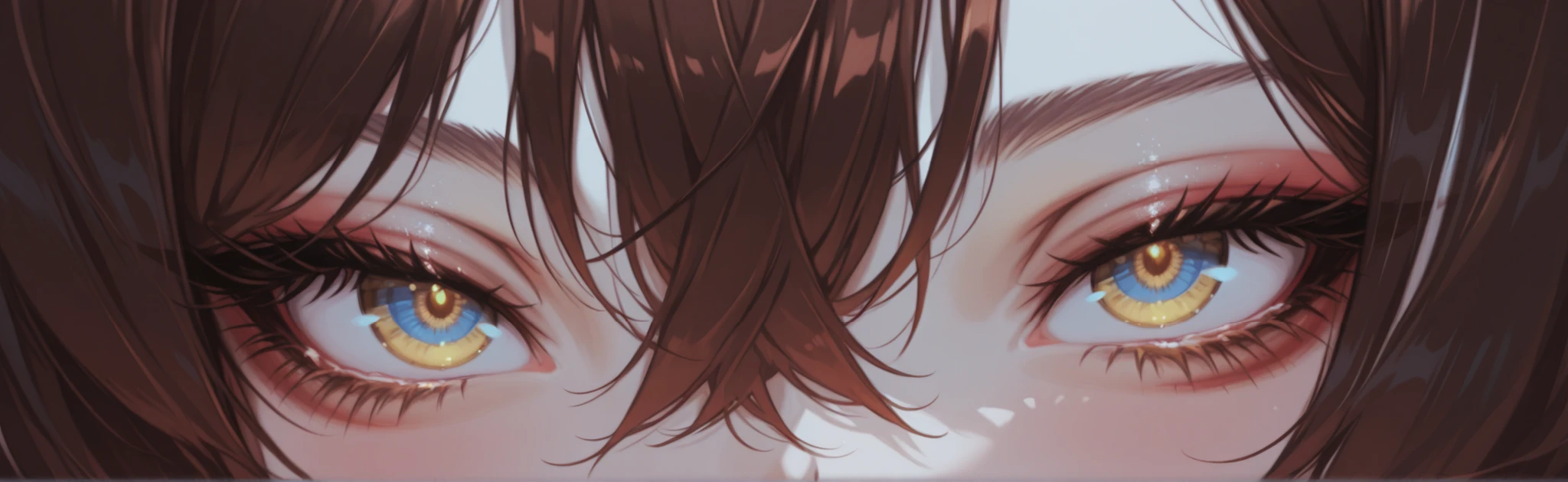 Anime style, Gold eyes, white hair.