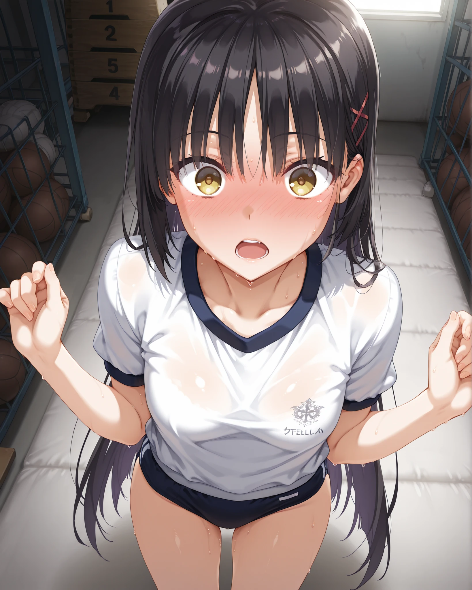 Naughty slut、woman with strong  desire、Ideal Woman、A low angle view of the ！Beautiful boobs！Completely 、 still inserted in 、！Accidental , flowing from,！