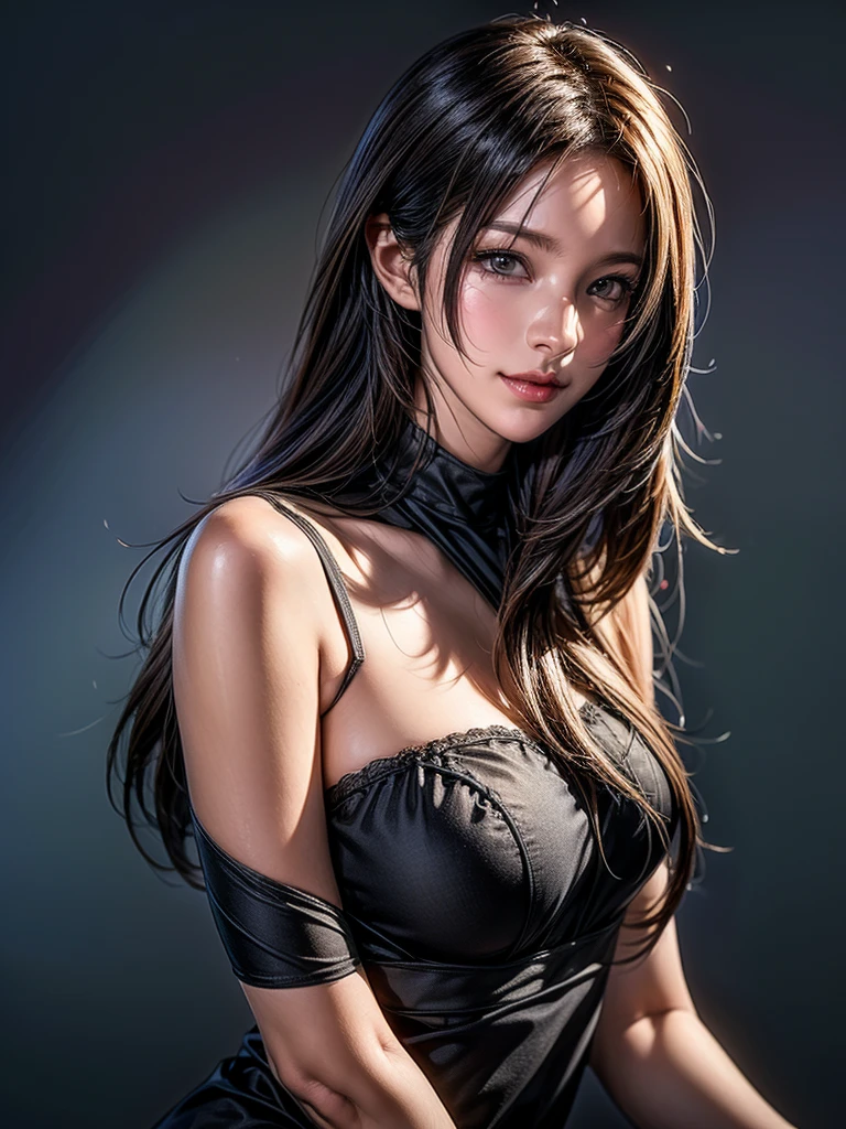 (8K, RAW Photos), 超High resolution, (Realistic, photo-Realistic), 1 Girl, emotionless, alone, ブロンドの長いBraided hair、 black eye, Professional Lighting, Detailed lighting, Backlight, Written boundary depth, Natural light, Sharp focus, Professional photography, 美しいblack eye, Realistic eyes, Detailed Shadows, CG games, Cosplay, ((Black leotard)), exterior, Crown, masterpiece, 最high quality, high quality, High resolution､((Portrait)))、The line of sight is this、､((In a dark cave))､ ((美しいblack eye)), black eye､Braided hair、