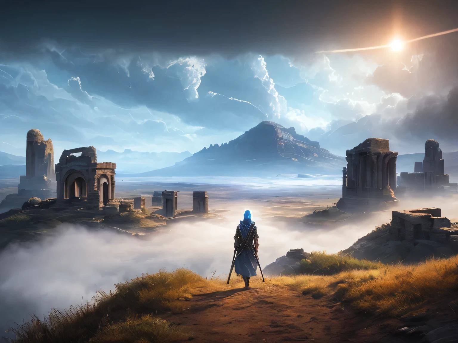 anunnaki people, ufo, mesopotamia, hyperrealistic, octane render, 8k, cinematic lighting, detailed environment, dramatic lighting, volumetric fog, intricate machinery, alien technology, glowing crystals, ancient ruins, detailed facial features, intense expression, commanding posture, hyperrealistic skin texture, 4k, photorealistic, mystical atmosphere, epic landscape, dramatic skies, sweeping vistas, cinematic composition, masterpiece