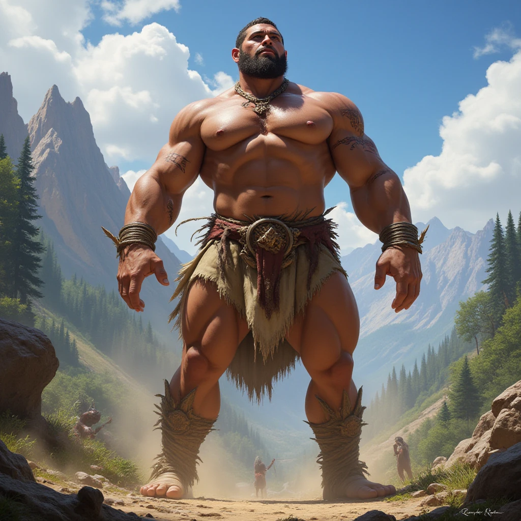 A prehistoric man discovers that a round stone can roll more easily than a square object.

