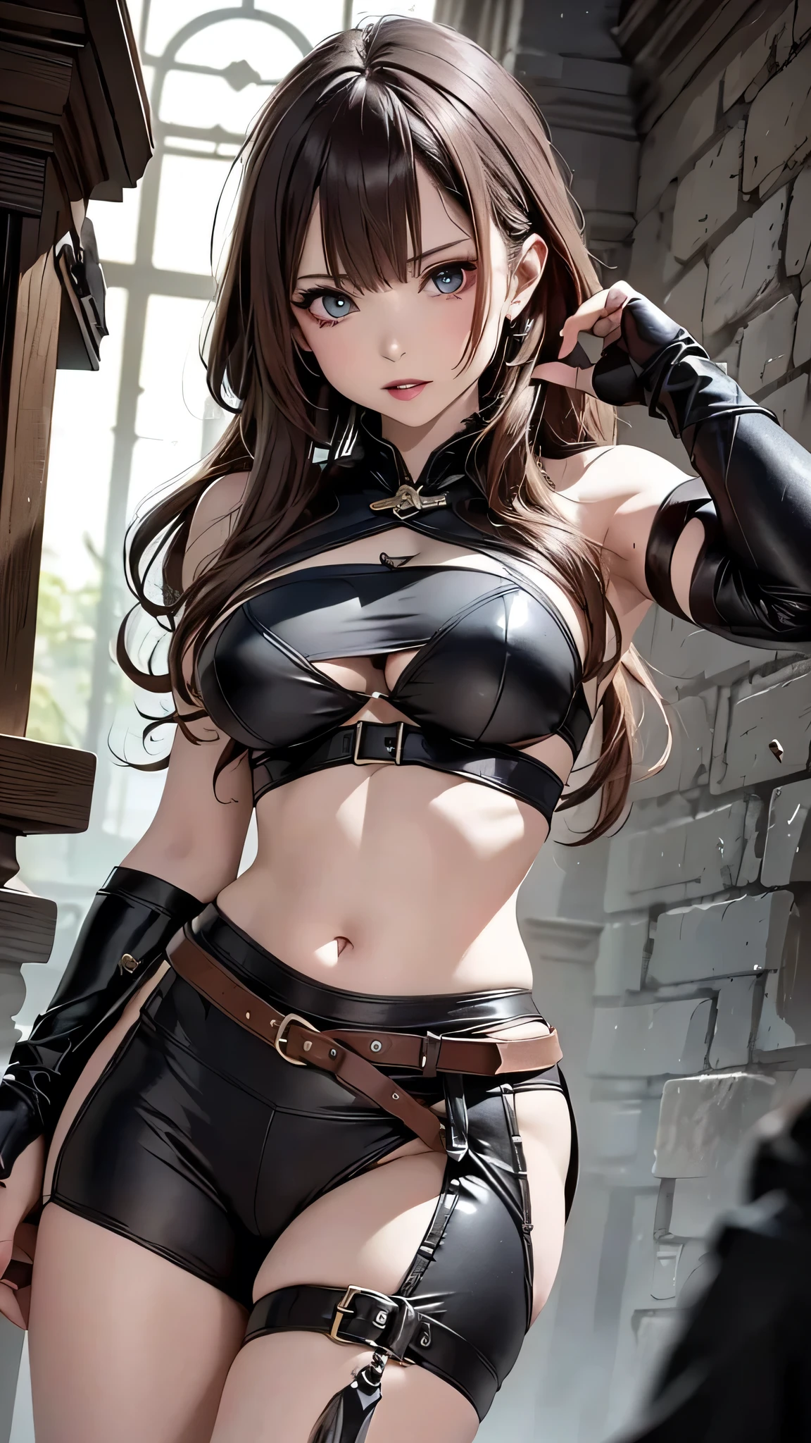 Joan Junceda, Jordi Bernet full colour, Chrissy Curtin, Ana Juan, Masamune Shirow, Surrealism, strange, bizarre, fantastical, fantasy, Sci-fi, Japanese anime, the story of the "surface" of mirrors and skin, painting, sculpture, architecture, photography, literature, thought, Chronopolis, a beautiful girl in a miniskirt swimming in the universe of art, perfect voluminous body, detailed masterpiece Hyper realistic sharp focus cinematic lighting 