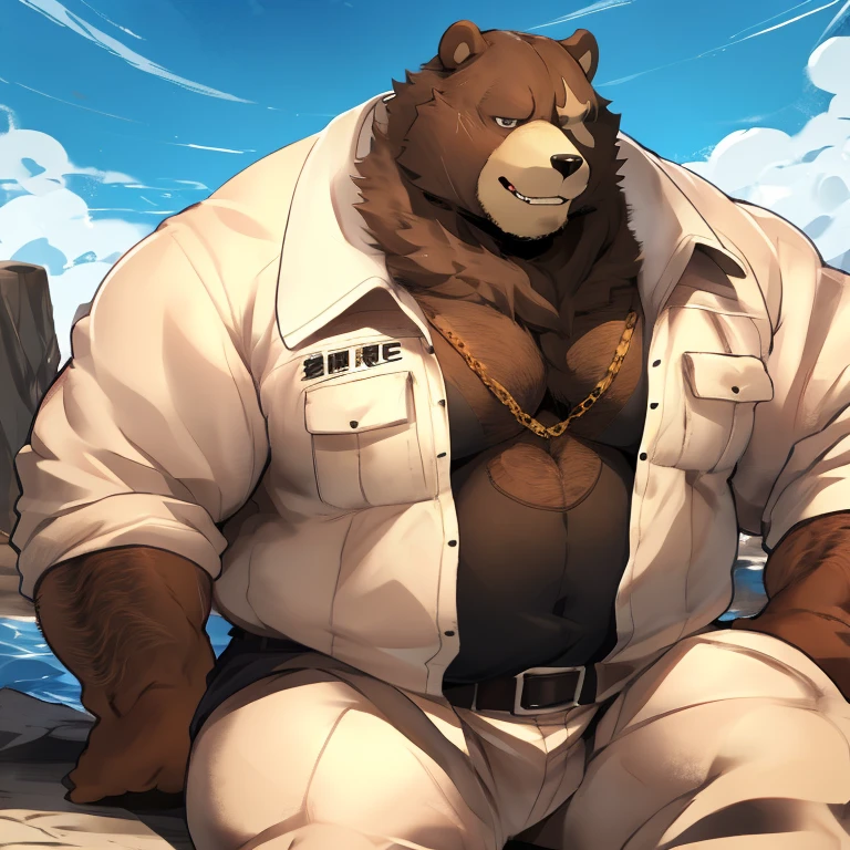 Chubby, hairy,male , 人類Bear, Very plump, middle aged , Mouth covers mustache,Thick beard, Tempting , detailed , Very ,The Beast（Bear）, Big ，， close-up，Back to，Sideways，sideways，Turn your head，，Kneel，On the bed，Tattoo，Leaky ，Short tail，Handrail bed，Cover your  with your hands