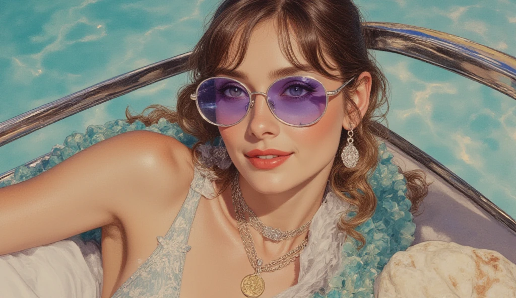 best quality,masterpiece,ultra high resolution,(authenticity:1.4),original photo,Cinema lighting,
1 girl,Smile,backlight,ocean,erial View,woman,with long pink hair,( dress, sunglasses,) pool, sky blue color, bikini, water, shoulders, music video, youtube, screenshot, dua lipa, , behind view , ultrarealistic, detailed" "female, fashion, summer, stylish, glamour, elegant, trendy, chic, model, leisure" "luxury, poolside, tropical, vacation, relaxation, sunlight, reflection, water droplets, fashionista, modern,long hair,full photo

