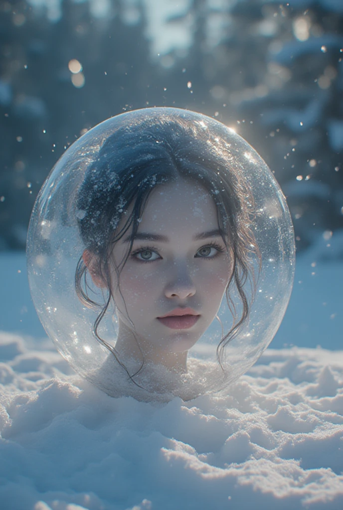 (beautiful screaming  woman), (eyes open), (terrified expression), (((frightened expression))), (((startled expression))), (((shouting))), (clear resin face), (face made of clear resin), (face turning into clear resin), (head made of clear resin), (body turning to clear resin), (body made of clear resin), (clear resin body), (skin becoming clear resin), (face turning to clear resin), (head turning to clear resin), (arms turning to clear resin), (hands turning to clear resin), (clear resin hands), (clear resin fingers), (skin made of clear resin), (clear resin skin), (hair made of clear resin), (ASFR), (turning into clear resin), (becoming clear resin), (winter forest background), (defensive posture), ((((half made of clear resin, half made of flesh)))), side profile
