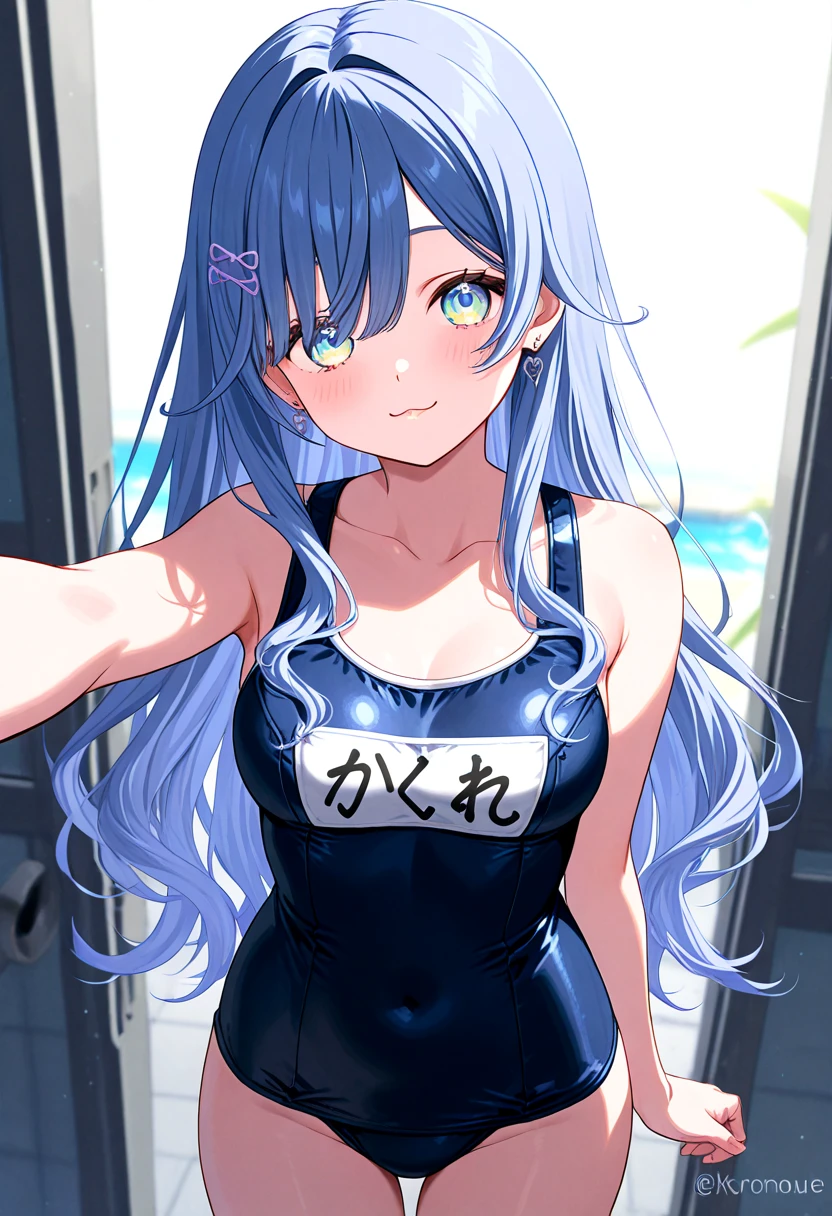 ???? figure　Long Hair　Blue Hair　School Swimsuit　Clothes
