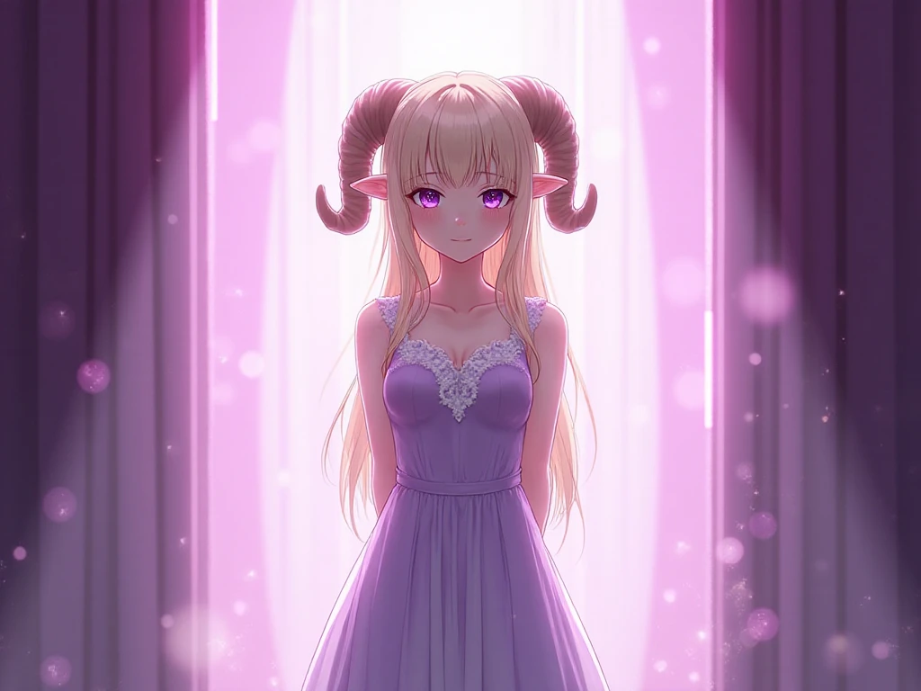 sfw, by claweddrip, by ressue, by pudgeruffian, by fleet-foot, by thericegoat, best quality, masterpiece, solo, female, rabbit, rabbit tail, (lop ears:1.1), blonde hair, long straight hair, beige fur, yellow eyes, bright eyes, medium breast, sundress, white sundress, off-shoulder, frills, gentle smile, plaza scenery