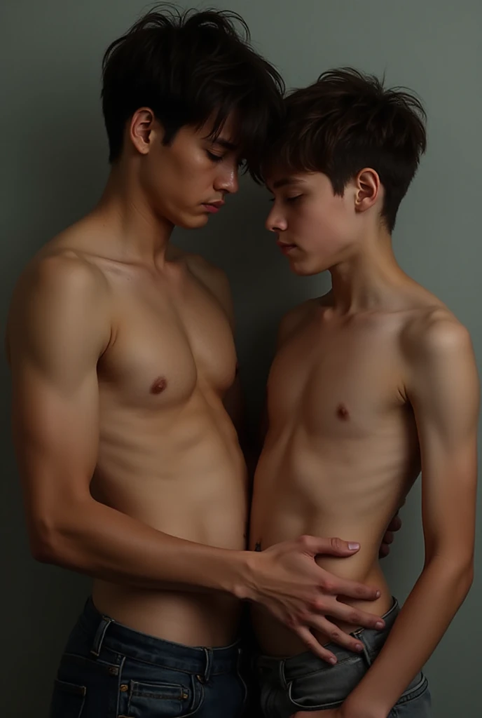 Obese Asian men kissing，Completely naked，Gay
