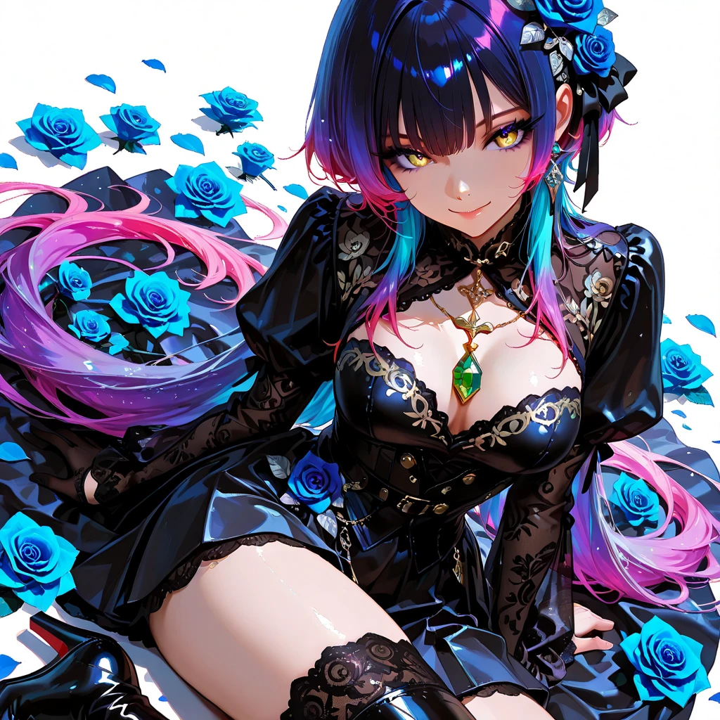 SailorNeptune. . saliva, saliva trail. Showing tongue。Forehead. dark Forehead tiara. black eye mask. bat motif eye mask. black headphone