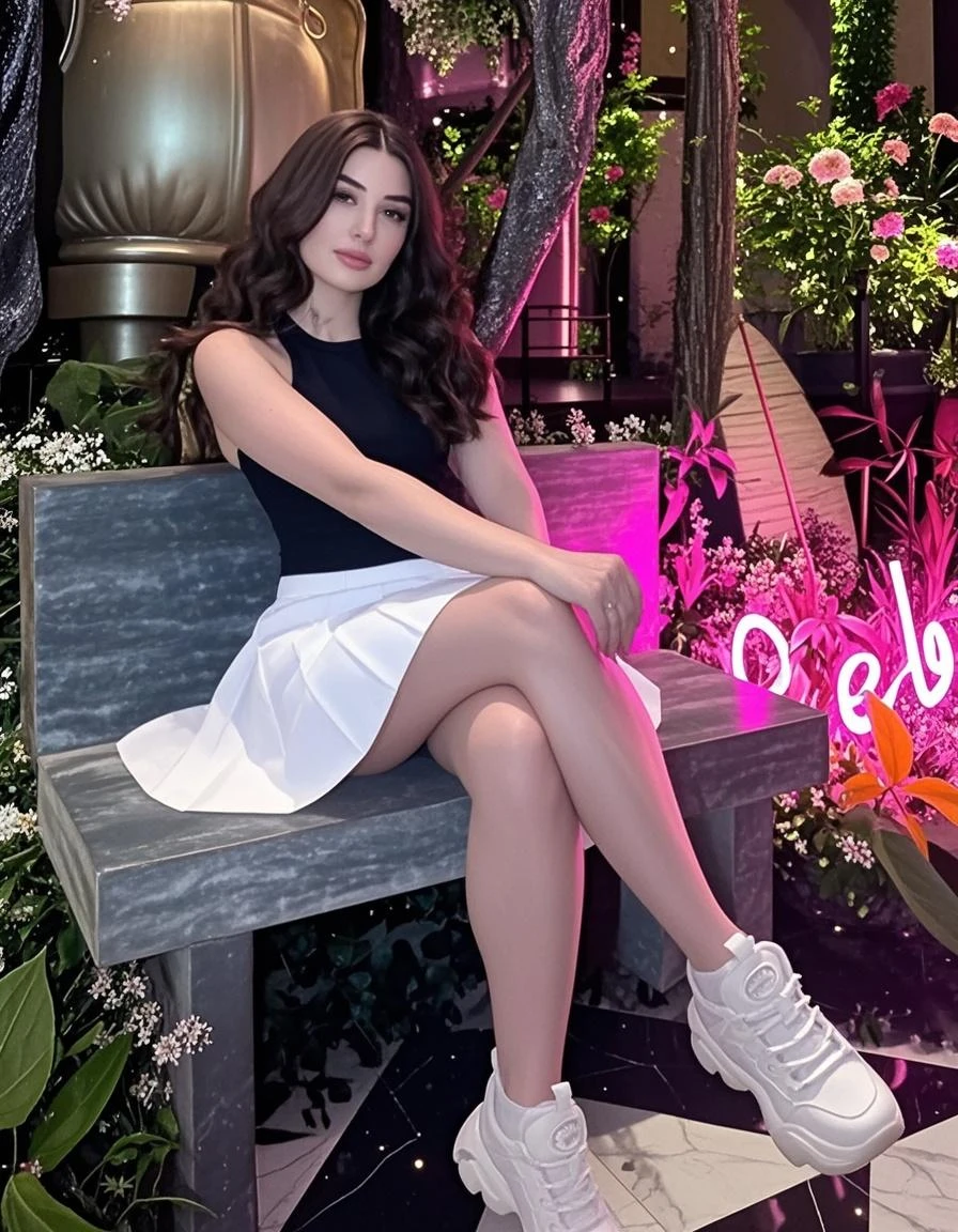 Araffe sitting on a chair in a white dress and high heels., sits on a roof, Sitting at a table, made, on his throne, huge legs towering over you, sitting on his throne, 🤬 🤮 💕 🎀, Kailee Mandel, perfectly prepared, wearing heels and white dress, Xision Wu, sitting on a table