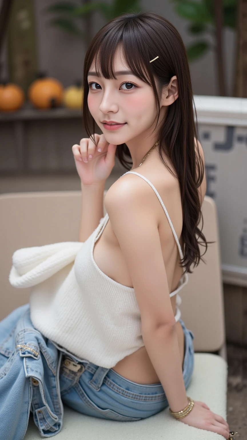 highest quality, masterpiece, ultra high resolution, (realistic:1.4), (close portrait) Raw photo, 1 girl, high school girl, hold a glass, masterpiece, realistic pictures, japanese pictures, fuji negative film, saturation, contrast, Pocari Sweat Advertisement ((small breasts)),((smiling showing teeth)),