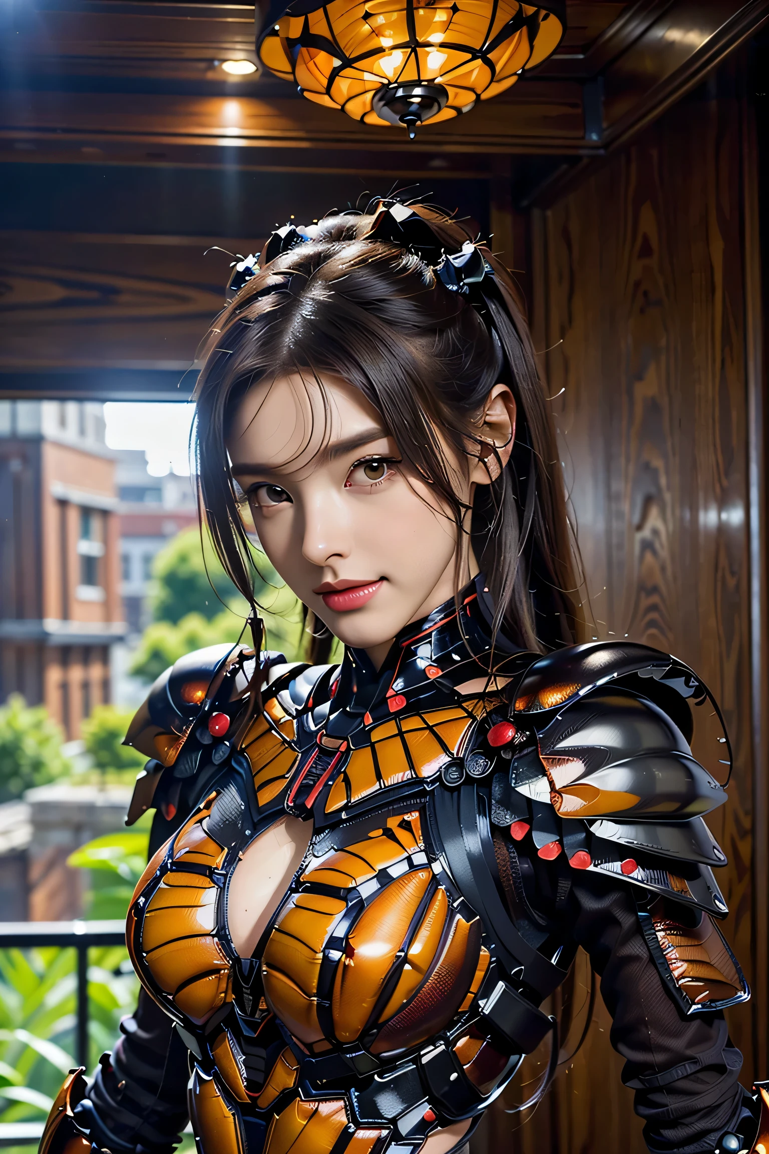 (high resolution,masterpiece,best quality,extremely detailed CG, anime, official art:1.4), realistic, photo, amazing fine details, all intricate, gloss and shiny,awesome many layers, 8k wall paper, 3d, sketch, kawaii, illustration,( solo:1.4), perfect female proportion,villainess, (fusion of dark brown cockroach and lady:1.4), (brown cockroach form lady:1.2), (brown cockroach lady:1.2), (fusion:1.2), (solo:1.4), (evil smile:1.2), muscular, abs, (cockroach brown exoskeleton bio insect suit:1.4), (cockroach brown exoskeleton bio insect armor:1.2), (brown transparency cockroach wing:1.4), (brown cockroach antennae:1.3),