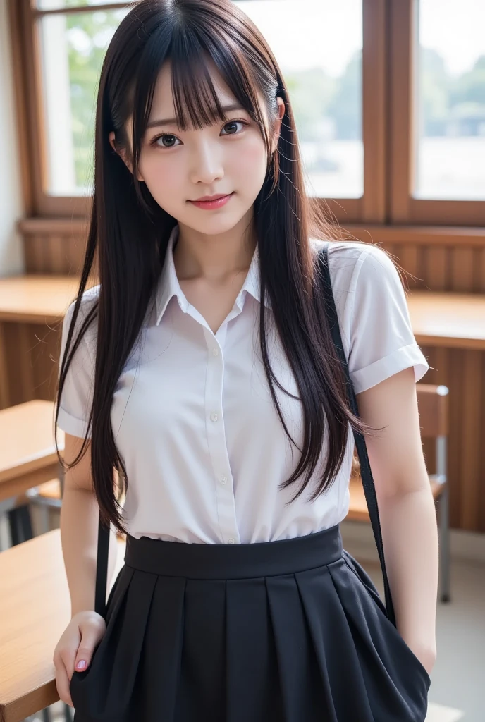 schoolgirl in school uniform、extremely realistic photographs、young japanese girl、Girl in school uniform、Thin white t-shirt、thin skirt、Girls who endure the heat、Young features、Sweat running down the nape of the neck、Drops of sweat dripping from the chin、Glistening sweat on wet arms and thighs、Slender thighs, Liquid wet arms and face、Joints are wet with sweat、Clothes stuck to sweat、There is a small puddle of sweat between the chair and the thigh of the foot、Sweat running down the inside of the skirt、Between the inner thighs、There is atmospheric convection like boiling、For close contact between chair and thigh、I feel like I'll squeeze it later、Sweat oozing from the shadows of clothes、Slender limbs、small tits、A dark-haired、Bangs clinging to sweat、Armpit sweat stains、Clothes are damp with sweat underneath、The skirt is damp from sweat on the inside of the skirt、Sunlight is shining in、Sweat slightly oozes on the skin、Teenage skin、Fine-grained skin、Clothes stuck to sweat、Sweat running down the inside of the thigh、Realistic skin、summer day、Wind blowing through the window at the back of the screen、Hair swaying in the wind、T-shirt swaying in the wind、Skirt movement swaying in the wind