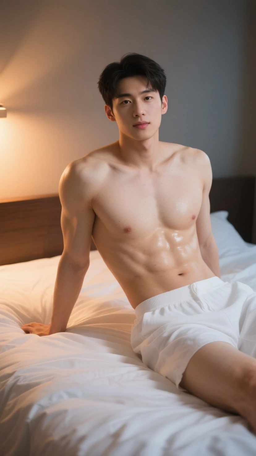 Make a shirtless Japanese teen 