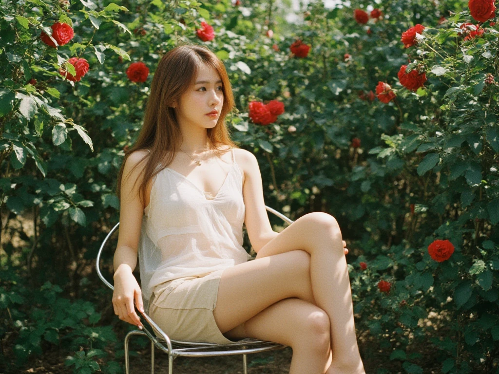 vibrant with colors、8k，((tmasterpiece)))、(((quality)))、((ultra - detailed))、(Surreal)、(Very detailed CG illustration）、offcial art、CD cover、It will be、midsummer、The glorious 1980s、1 Sister，Slender thighs，Cool beauty、Look at the audience，pretty eyes、Superskirt、Squat and sit，perfect angle、Perfectcomposition、(twilight，stairways，Sakura tree，​​Yunxia，Corner store)，