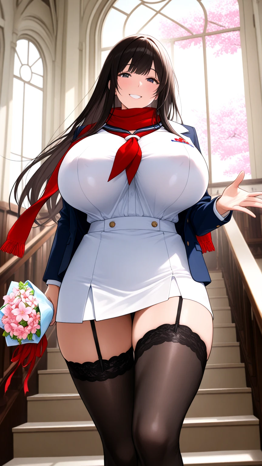 Elegant and sophisticated teacher wearing glasses playfully dressed as a nurse in a short skirt and white stockings, exposing her plump breasts, kneeling on a bed in a hospital room, in a  pose, highly Detailed skin textures, pproaching perfection body curve, slim waist, tight stomach, detailed hairstyles,