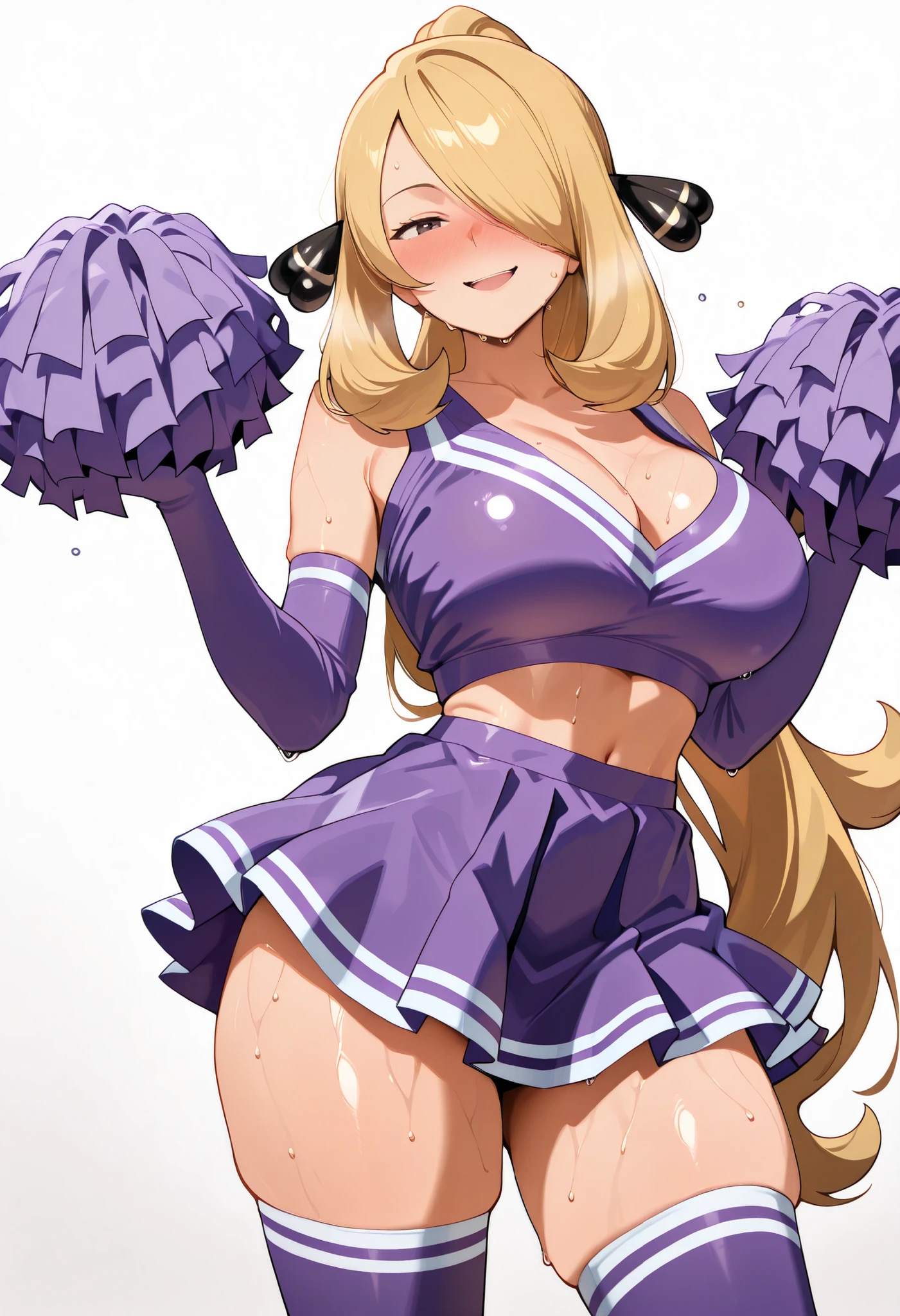 masterpiece, best quality, very aesthetic,cynthia_\(pokemon\),,, thighhighs, 1girl, solo,, large_breasts,,,, alternate_breast_size, commentary_request, hair_over_one_eye, looking_at_viewer, COWBOY SHOT, open_mouth, elbow_gloves,,, , looking at viewer, NOSE BLUSH, sweat, sweaty, sweat:1.3,, shiny skin, shiny hair, shiny body, clear body, soft and confident smile, ,, . , , navel, midriff, white background, empty background, , COWBOY SHOT, detailed rendering, smooth skin,, standing, posing, white background, empty background,, DYNAMIC POSE, purple cheerleader,, purple cheerleader,, purple cheerleader,, purple cheerleader,, purple cheerleader,, purple cheerleader,, purple cheerleader,, purple cheerleader,, purple cheerleader,, purple cheerleader,, purple cheerleader,, purple cheerleader,, purple cheerleader,, purple cheerleader,, purple cheerleader,, purple cheerleader,, purple cheerleader,, purple cheerleader,, purple cheerleader,, purple cheerleader,, purple cheerleader,, purple cheerleader,