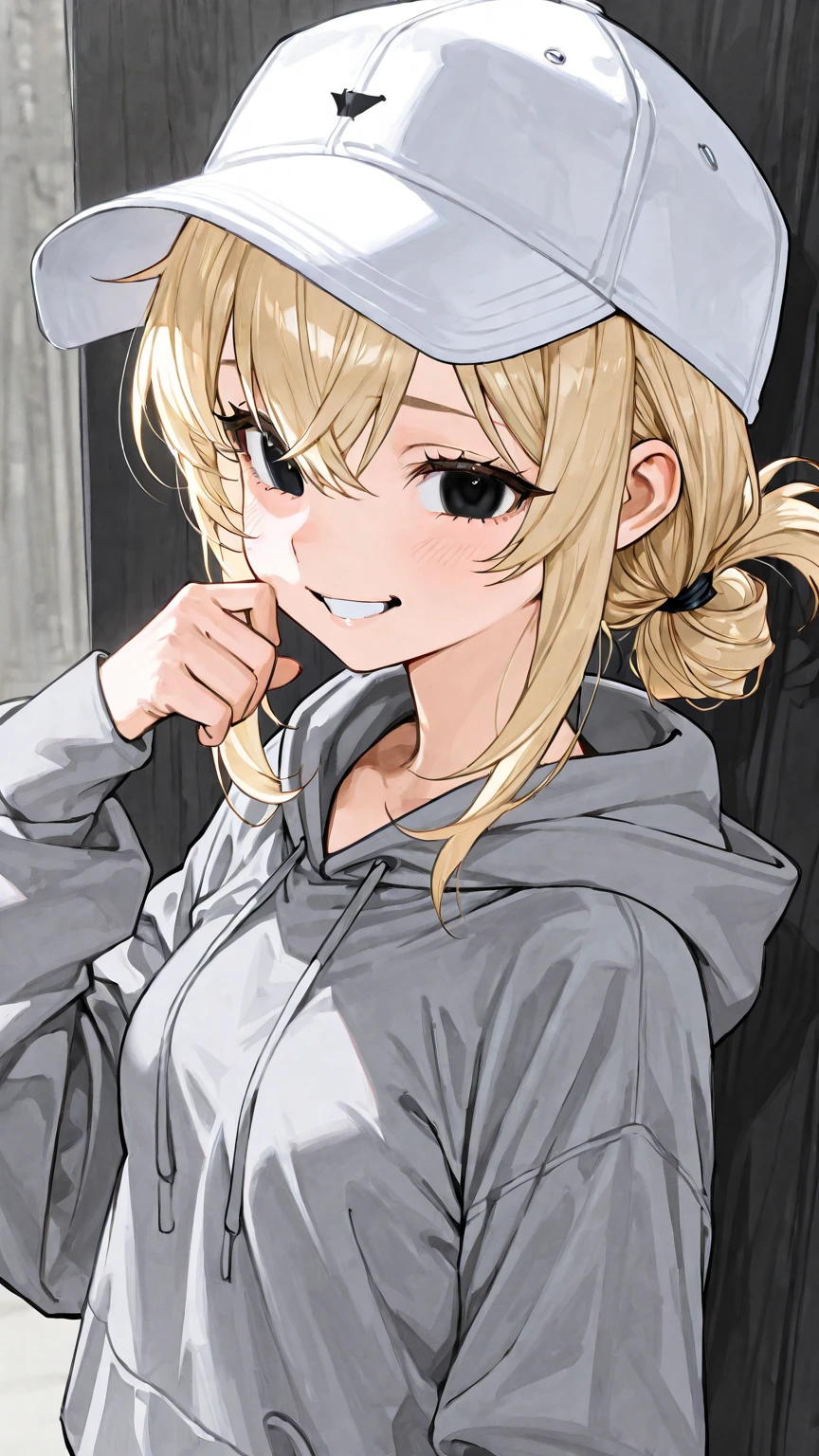 (absurdres, 8k, 4k, masterpiece, hyper extreme detailed:1.2), solo, 1girl, front view, perfect face, 1girl, portrait, looking at viewer, solo, standing, Female, toned body, mature female, , pale, blonde hair, medium hair, sarcastic, delinquent, purple eyes, swept bangs, scars, casual wear, street wear, gross, messy, dirty, bloody, snarky, smirk, medium body, gyaru, crazy face, crazy smile, crazy eyes, hands on , shorts, wind, windy hair, moving hair, black ribbon, hair buns, adventurous, scarf, gloves, draping hair, eye patch, shirt,
