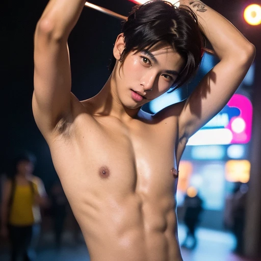 man:1.5,1 man,thief man,(((1man))),((man with stylish short hair)),

(((1male,man:1.5,handsome man,male,male gender:1.5,male focus))),macho man,

((short red hair,detailed hair,highly detailed hair,red hair,dyed interior hair,colored inner hair)),(((lustrous skin:1.5,tanned skin,bright skin: 1.5,skin tanned,shiny skin,very shiny skin,shiny body,illuminated skin))),(((orange_eyes:1.2))),intricate eyes,beautiful detailed eyes,symmetrical eyes,((man ?????)),handsome face,((muscular)),(((detailed face))),

alluring look,????,

(((???? ?????))),(super thigh latex micro ?????), wet body. Full length shot(fls). , thick thighs , wide ????

(dynamic pose:1.0),solo focus,((evil smile,evil look)),(centered,scale to fit dimensions,Rule of thirds),

cyberpunk city by the ocean at night, with bright neon signs and dark stormy clouds and puddles, scenery:1.25,nighttime, starry night, cosmos,Very dark night that makes the neon lights stand out, very bright neon lights,nighttime, starry night, cosmos,

highres, sharp focus, (ultra detailed, extremely detailed), (photorealistic artwork:1.37),(extremely detailed CG unity 8k wallpaper),((synthwave background theme)),(((vibrant colors))),(intricate background),(masterpiece),(best quality), phat ????? , super hot boy , ???? , (wide ???? , wide pelvis)