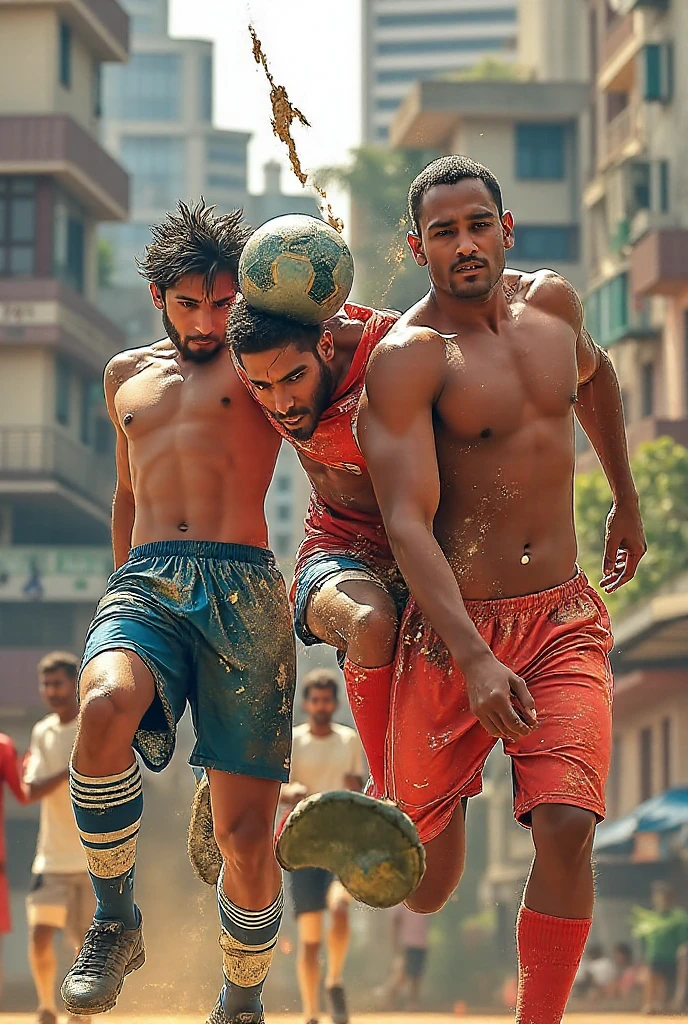 few  Indian boys with faint mustache playing volley ball very realistic 8k