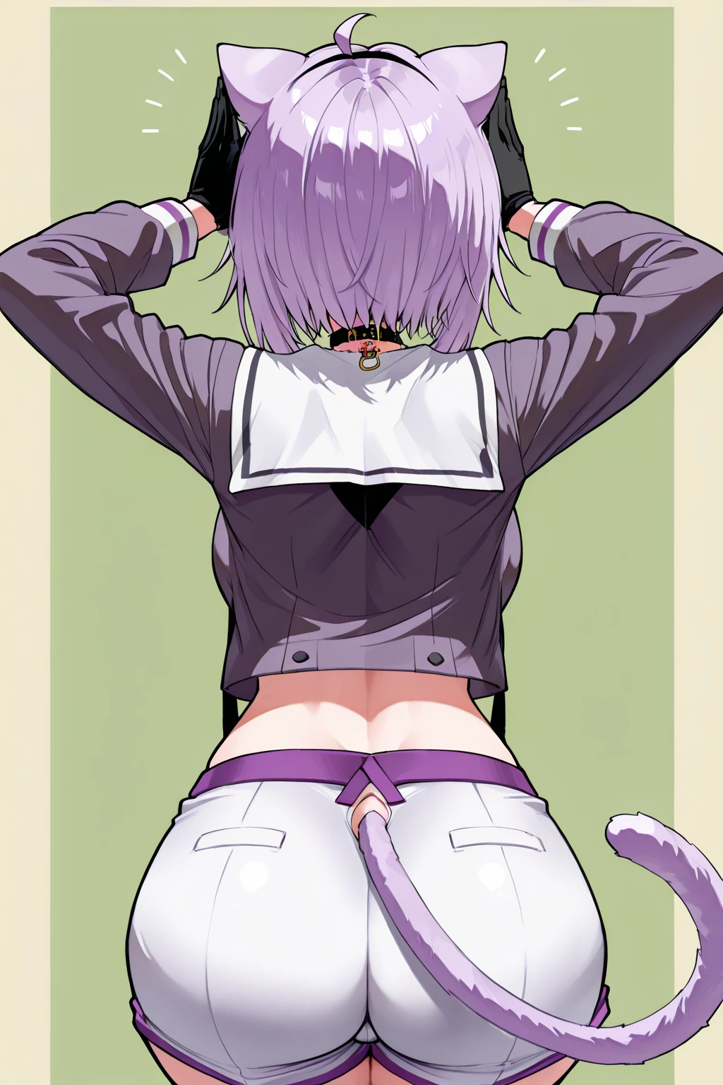 1 girl, Saiyan, spiky white hair, green eyes, ripped muscles, thin waist, wide , dark skin color, , no clothes, , , bobs,futanari, big dick,has , using ,  between her legs,big 
