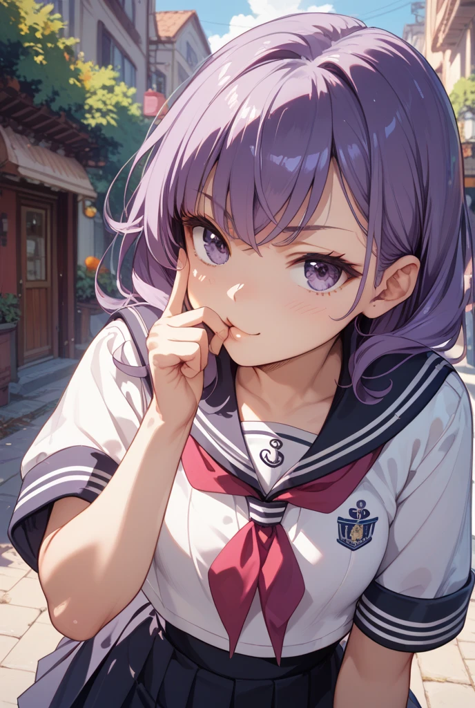 Keito。Purple Eyes。Sailor suit