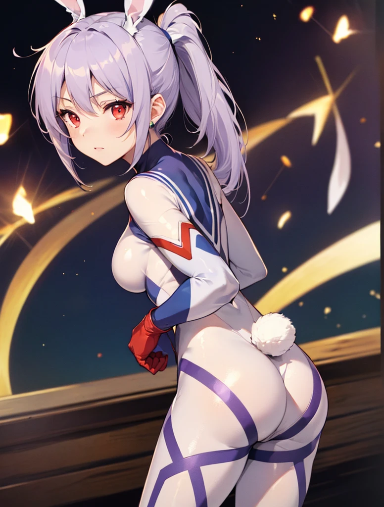 mononobe no futo, One Woman, Long sleeve, Sleeves edged with ribbon, Gray Hair, blue eyes, Proud face,
Underbust,  ?????????????,????,Thighs,Plump，milk,Underarm，vapor，Jump,Low Angle，Please spread it with your hands,????????????，Big ?????? milk squirting,smile
