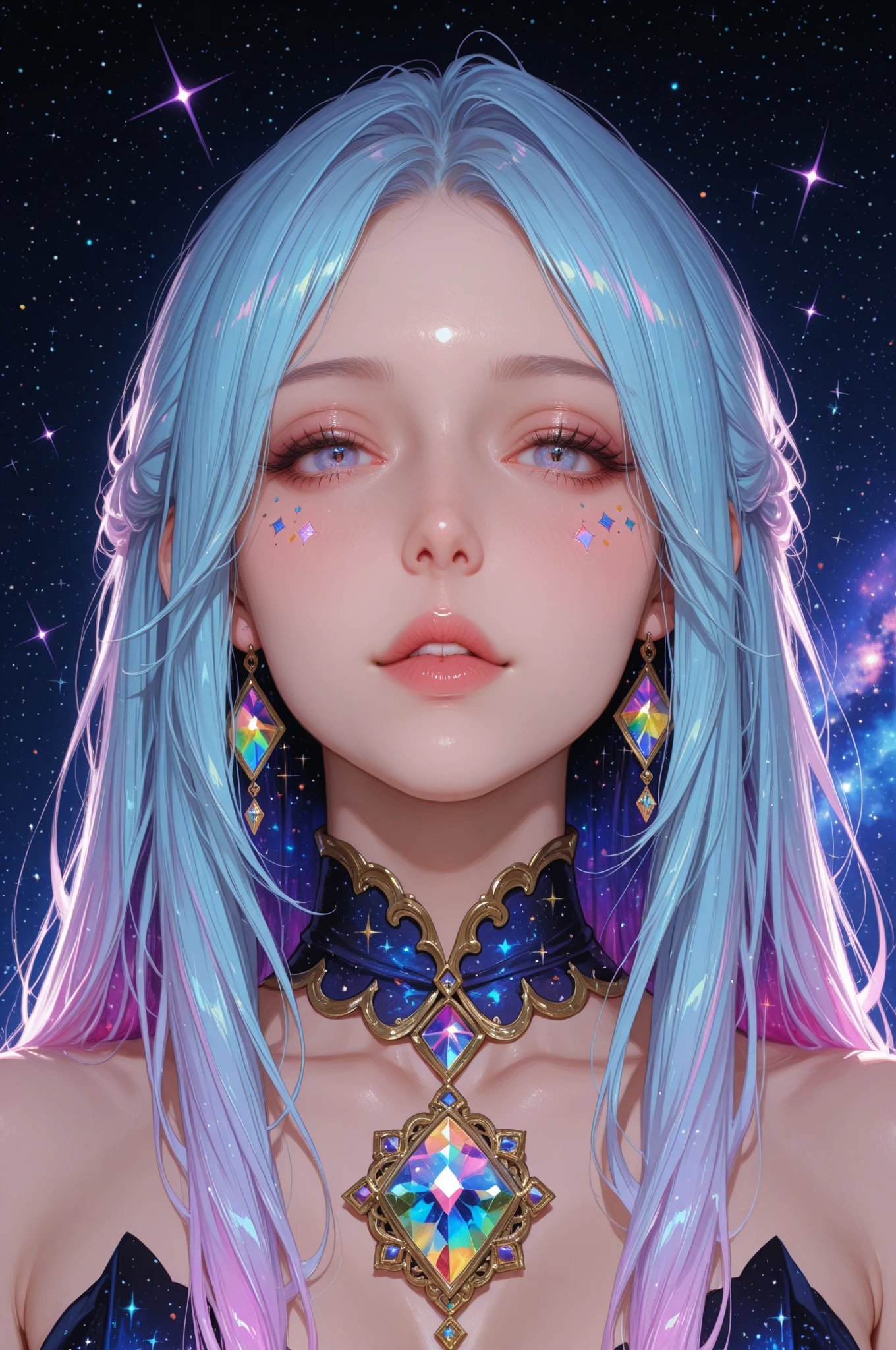 Masterpiece, Best Quality, Mystical Purple Hair Color, Enigmatic and Mysterious, Elaborate Braid with Amethyst Jewels, Enchanting Violet Eye Color, Holographic, 1 Valkyrie, Svava, Turning Head, Bewitching Glance, Mysterious Aura, Moonlit Grove, Staff, sorceress, shadows, (mystery:0.7), (from the moonlight:0.7)