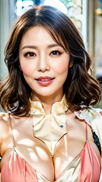 (8k、original photography、quality、masseter membrane:1.2)、super detailed、super resolution、(actual、real picture:1.37)、abortion、HD RAW color photography、Professional photography、hVery detailed and beautiful、Very detailed、8K picture wallpaper、Stunningly detailed、File size  huge、official art、HVery detailed CG Unity 8k wallpaper HVery detailed womas、Handsome profile of a 20-year-old woman, Very nice eyes、highly refined skin、Very detailed nose、Very detailed的嘴巴、perfect 、background、detailed clothing、White skin、glitter on the skin、Charming potty、huge tits、A black-haired one、half length、a smile、lifelike face、exquisite eyes、sauce order、looking at camera、cowboy shooting、front、standing exercise posture、dynamic lighting